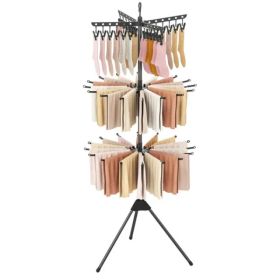3-Tier Foldable Tripod Clothes Drying Rack With 24 Clips & 32 Rods, 70" Space Saving Laundry Dryer (Option: Defaulttitle)