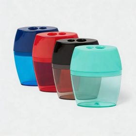 Pencil Sharpener 2 Hole 1ct (Colors May Vary) - School Supplies, Handheld, Non-Powered, ABS & Steel (Option: RandomColor)
