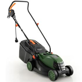 12 Ampere 13.5 Inch Electric Rope Lawn Mower With Dual Safety Switches -Green (Option: Defaulttitle)