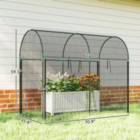 Large Plant Protection Tent With Zippered Door, Outdoor Garden Cage, Black (Option: Black)