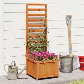 2-in-1 Wooden Raised Garden Bed With Trellis, Efficient Drainage System For Climbing Plants & Flowers (Option: Defaulttitle)